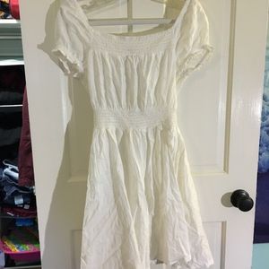 Divided White Light-Weight Off The Shoulder Dress